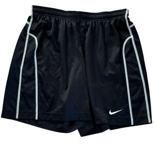 Nike Dri-Fit Athletic Mens Black Short Size Large White Trim